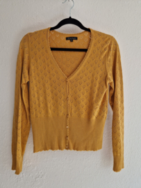 King Louie ajour gebreid vestje. Maat M. Okergeel.