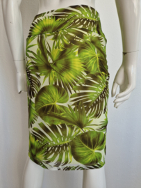 Wax Collection rok. Maat 38, Groen/ palmbladerenprint.