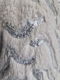 Elisa Cavaletti mantel. Maat XL. Creme/zwart
