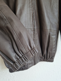 Dyanne leren jasje met driekwart mouwen. Maat 38, Bruin