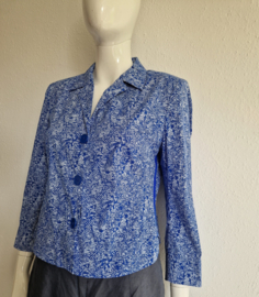 Riani blazer. Maat 40, Blauw/wit print.