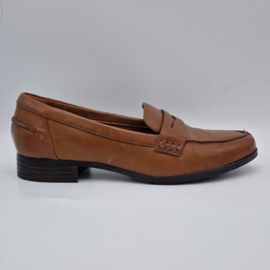 Clarks Leren Loafers. Maat 40, Bruin.