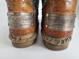 Karma of Charme leren laarzen | Maat 38 | Groen/studs |