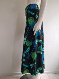 Lien & Giel maxi rok. Maat M. Zwart/print.