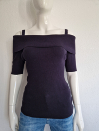 Claudia Sträter off shoulder top. Maat 38/40, Donkerblauw.