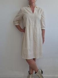 Yaya Women jurk. Maat 40, Crème/broderie.