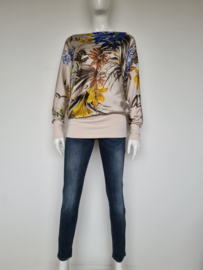 Supertrash blouse top. Mt. 38. Crème/ bloemenprint.