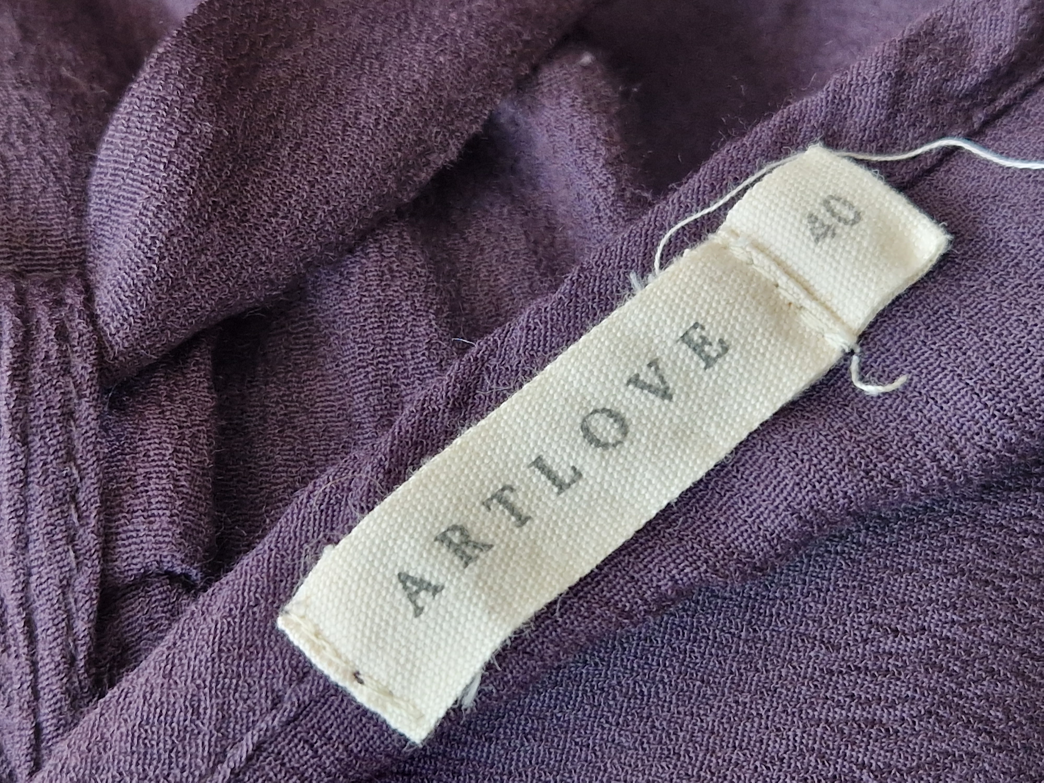 Artlove jurk. Maat 38, Aubergine.