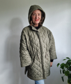 Caroline Biss gewatteerde jas | Maat 46 | Olijfgroen |