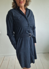 Shirtdress Joline Jolink. Model FALL. Maat M. Blauw/zijde