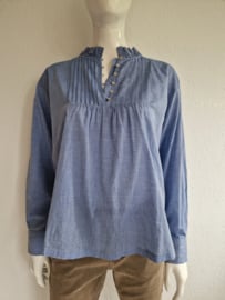 Co'Couture Pintuck shirt. Maat L. Blauw.