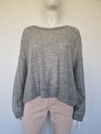 No Man’s Land mohair trui met pailletten | maat L | grijs | luxe knit