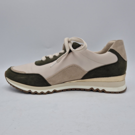 Manguun sneakers. Maat 40,Beige/groen/leer.