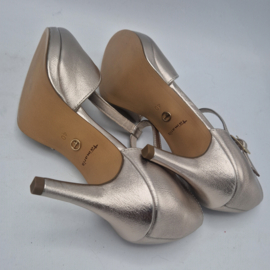 Tamaris pumps met enkelbandje. Maat 40,Zilver.
