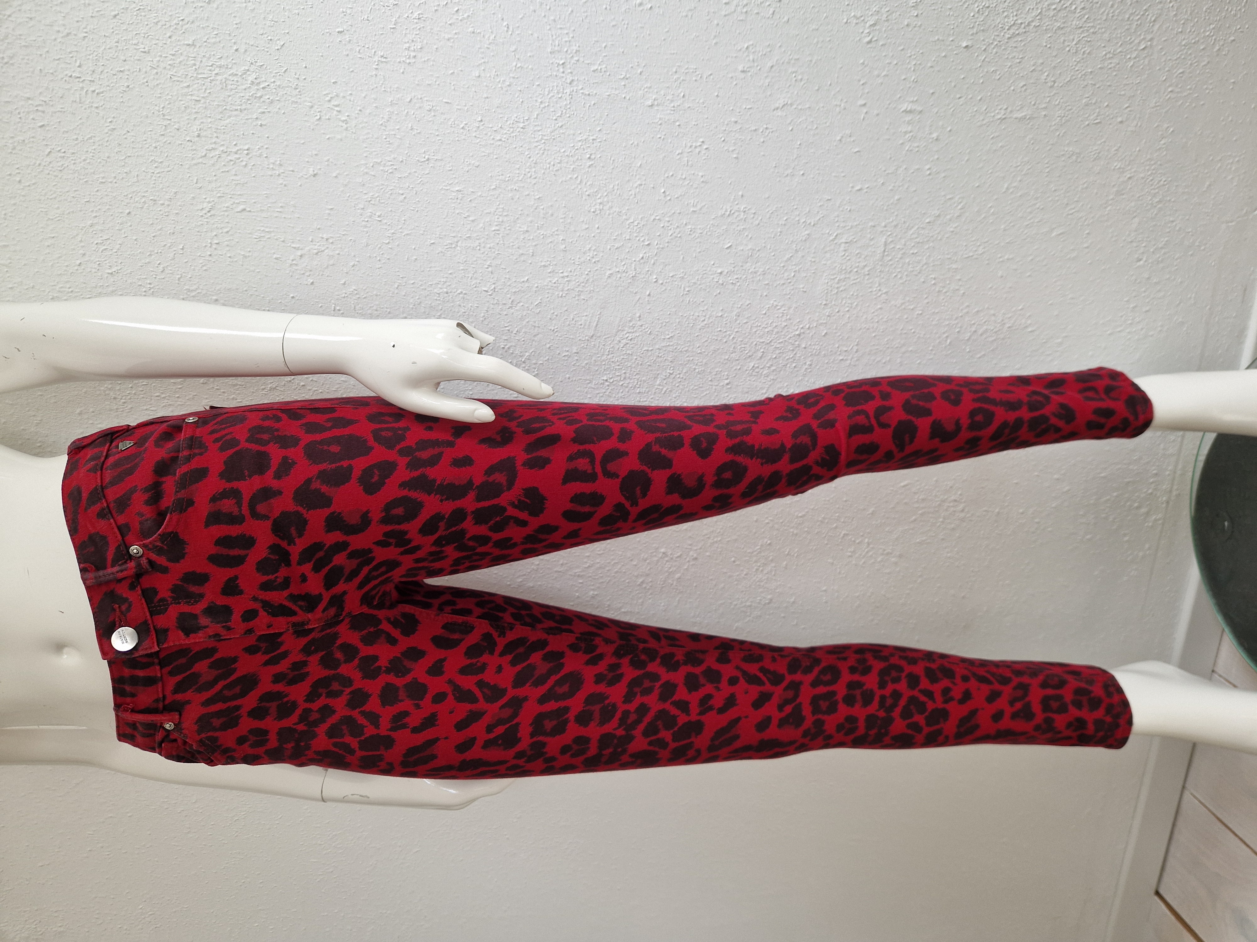 Scotch & Soda mid rise skinny. Maat 27/32, Wijnrood/print.