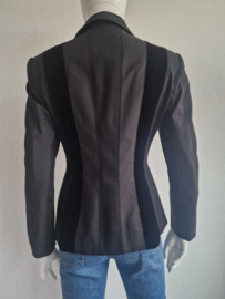 Féraud blazer. Maat 36, Zwart. Velours/zuiver scheerwol.
