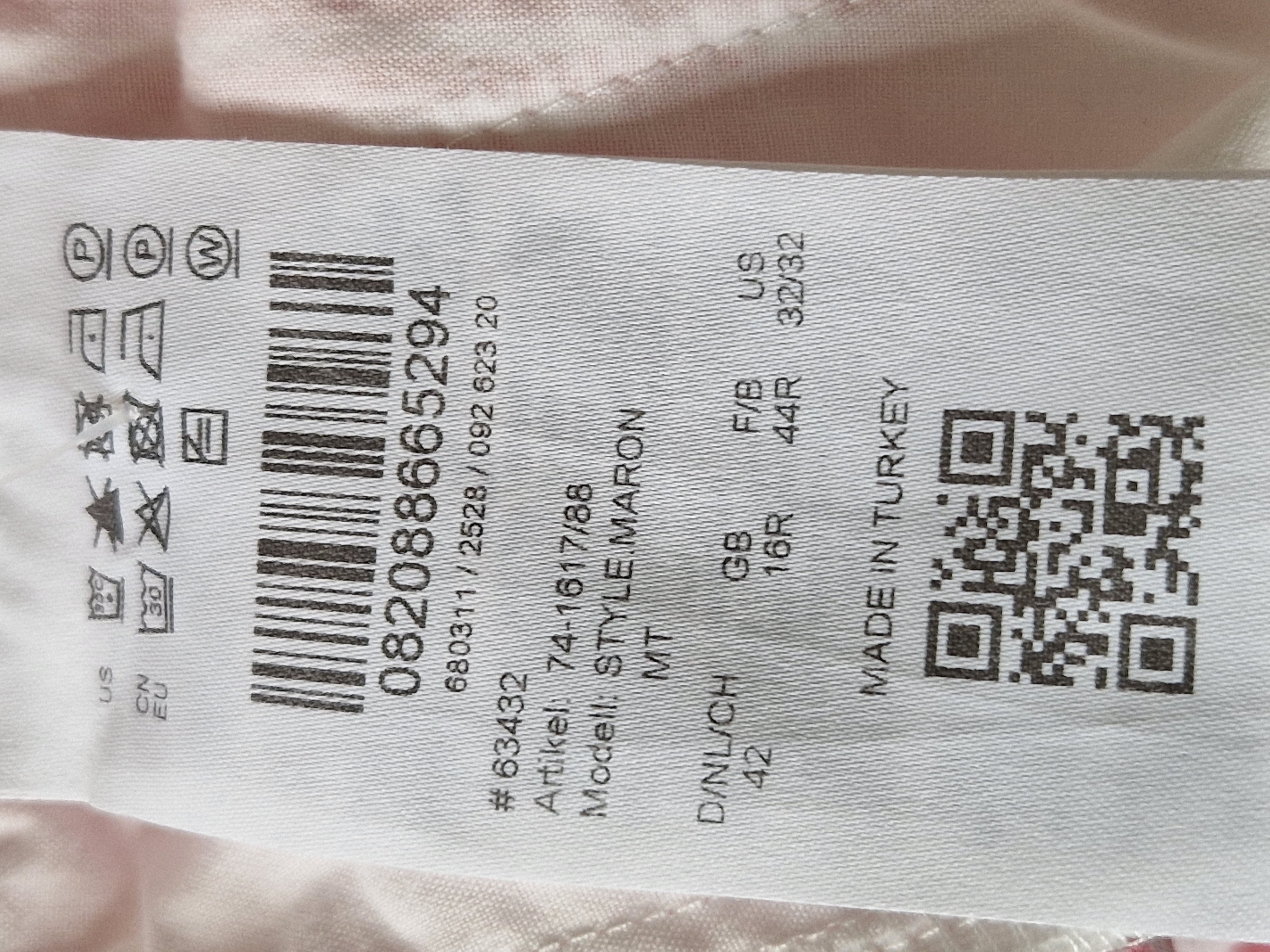 Brax pantalon. Maat 42, Roze/wit gestreept.