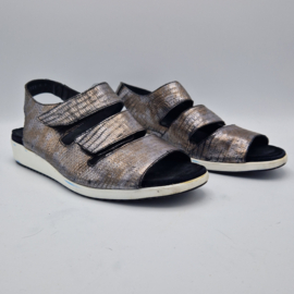Durea sandalen. Maat 7, Metallic/leer.