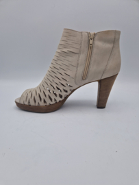 Paul Green peep toe laarsjes. Maat 7. Lichtgrijs/leer.