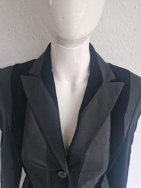 Féraud blazer. Maat 36, Zwart. Velours/zuiver scheerwol.