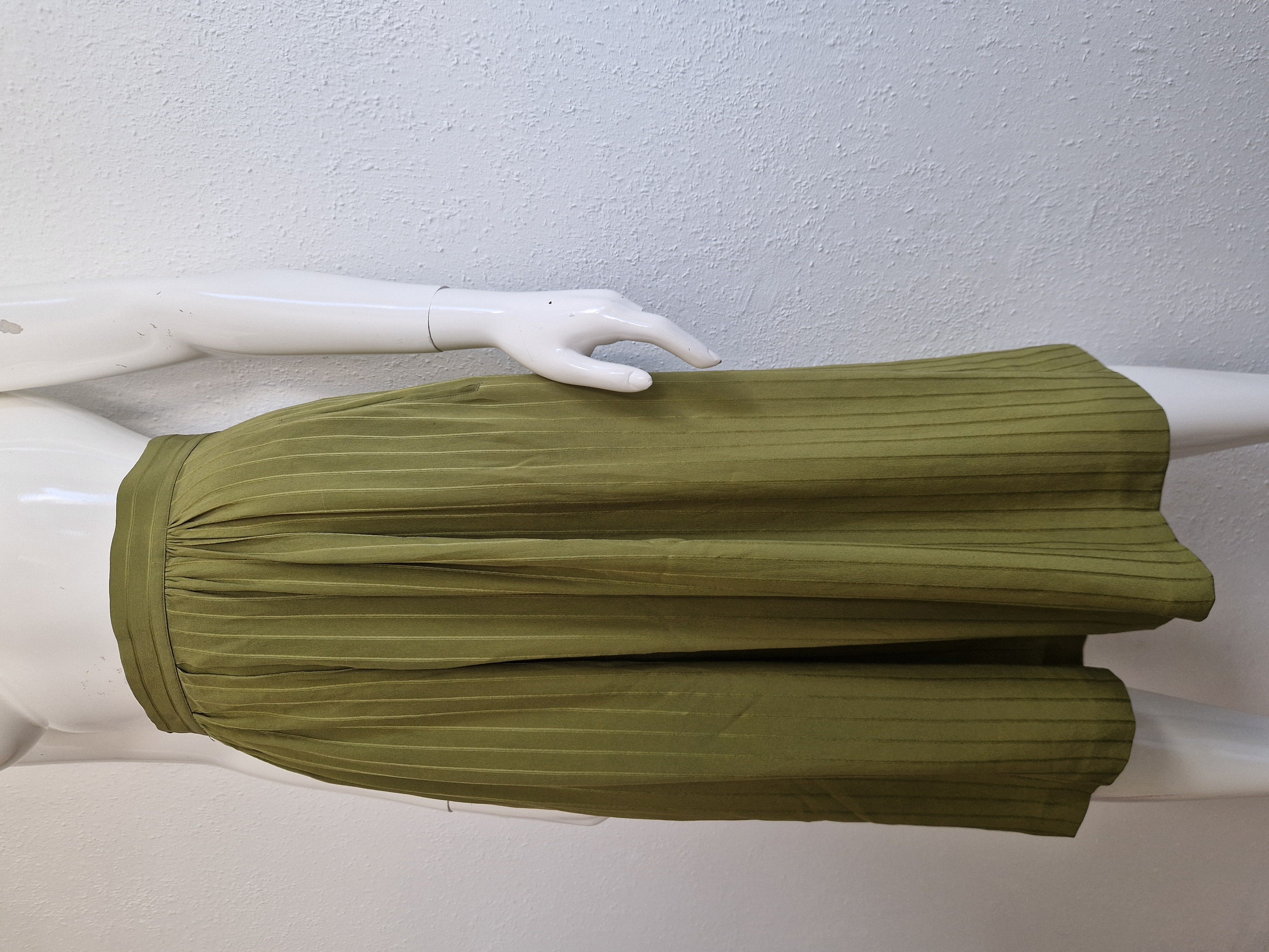 Christian Dior midi rok. IT maat 42, Groen/zijde.