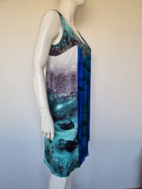 Eroke zomerjurk. Maat 40, Blauw/print.