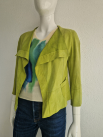 Marc Cain vest/jasje. Maat 2 Limegroen/leer.
