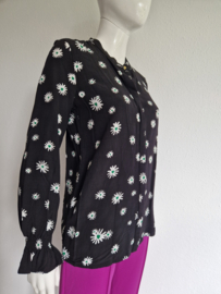 Fabienne Chapot blouse. Maat 38. Zwart/madeliefsjesprint.