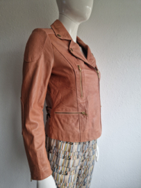 Mission Blue jasje. Maat 36/38. Zalm/leer.