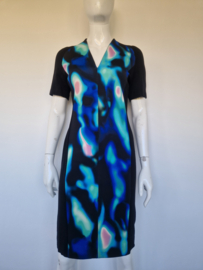 Marc Cain Collection jurk. Maat 36/38. Zwart met kleurrijke print