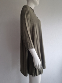 Opus blouse Farla. Maat 42, Olijfgroen/stippenprint.