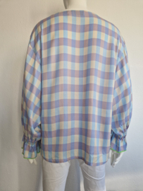 Essentiel Antwerp top. Maat 38. Geblokt/pastel.