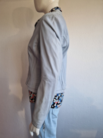 DNA biker jasje. Maat 5, Lichtblauw/leer.