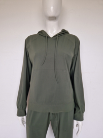 Travel Dress hoodie. Mt. M. Olijfgroen/travelstof.