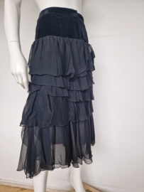 Cristinaeffe ruffles rok. Mt. 38, Zwart