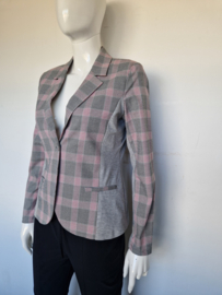 Kaffe blazer. Mt. 38, Roze/grijs/geruit.