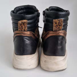 Xsensible Stretchwalker sneakers maat 38 | Zwart met luipaardprint |