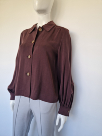 Riani luxe blouse/jasje. Maat 38. Bruin/lyocell