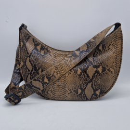 Hvisk 'Moon Shell' schoudertas. Vegan leer/slangenprint.