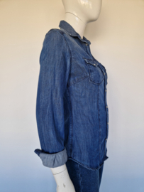 7 For All Mankind denim blouse.Maat S. 100% lyocell/blauw