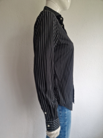 Ralph Lauren blouse classic fit. Maat 10, Zwart/streep