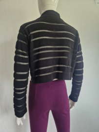 Sarah Pacini cropped trui. Maat AS. Zwart/merino wol.
