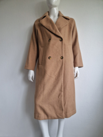Esqualo double breased mantel. Maat 40, Camel.
