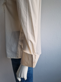 Summum blouse met kanten voorpand. Maat 36, Crème.