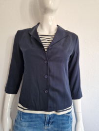 Zilch blouse met reverskraag. Maat XS. Donkerblauw.