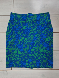 Lien & Giel rok. Maat L. Blauw/groen/print.