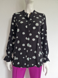 Fabienne Chapot blouse. Maat 38. Zwart/madeliefsjesprint.
