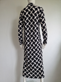 Claudia Sträter midi jurk. Maat 38, Zwart/wit/print.