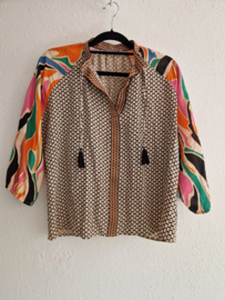 Geisha blouse top. Maat 36, Multi color.