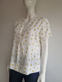 Sylver top. Maat 38, Crème/polkadots.